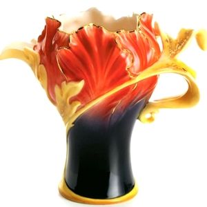 Franz Collection Striking Vermillion Peony Flower Creamer FZ01163